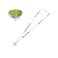 cruz de rosario de diamantes de imitación bling con collar de ala de ángel